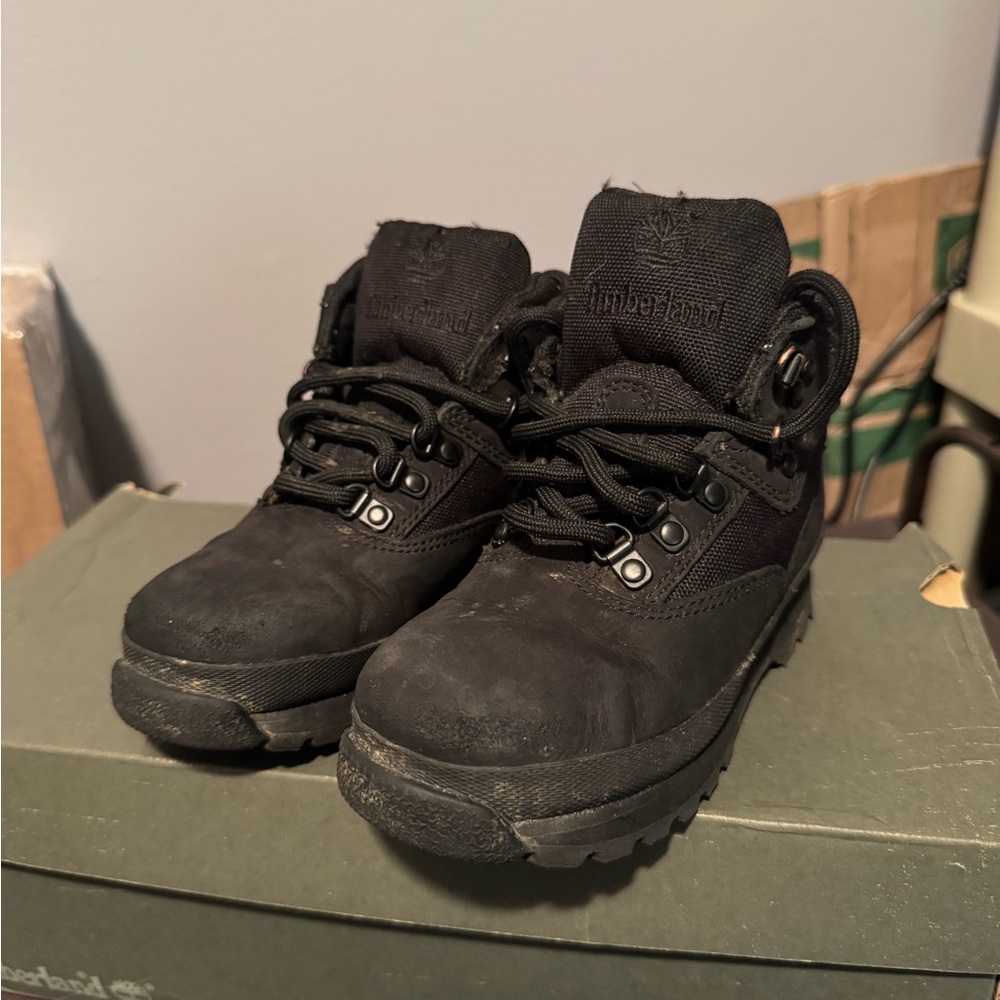 Timberland Kids Black Lace-Up Ankle Boots